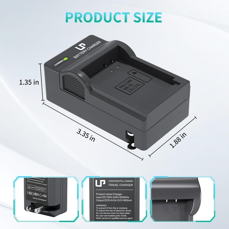 L & P NB-13L Battery Charger, Camera Charger with LED Display for Canon PowerShot SX620 HS, SX720 HS, SX730 HS, SX740 HS Digital, G1 X Mark III, G5 X, G7 X, G7 X Mark II, G9 X, G9 X Mark II Camera - Image 5